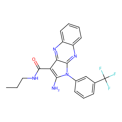 2-amino-N-propyl-1-(3-(trifluoromethyl)phenyl)-1H-pyrrolo[2,3-b]quinoxaline-3-carboxamide structure