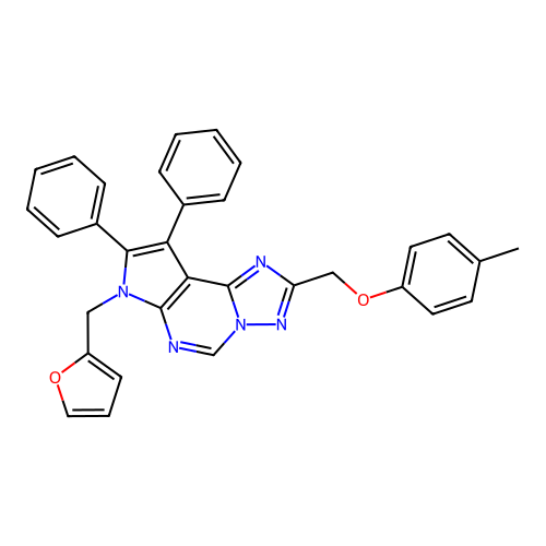 [7-(2-FURYLMETHYL)-8,9-DIPHENYL-7H-PYRROLO[3,2-E][1,2,4]TRIAZOLO[1,5-C]PYRIMIDIN-2-YL]METHYL (4-METHYLPHENYL) ETHER structure