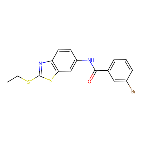 3-bromo-N-[2-(ethylsulfanyl)-1,3-benzothiazol-6-yl]benzamide structure