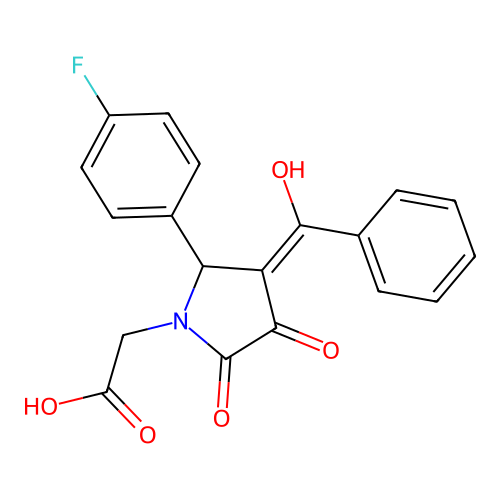 4-benzoyl-1-carboxymethyl-5-(4-fluorophenyl)-3-hydroxy-3-pyrroline-2-one structure