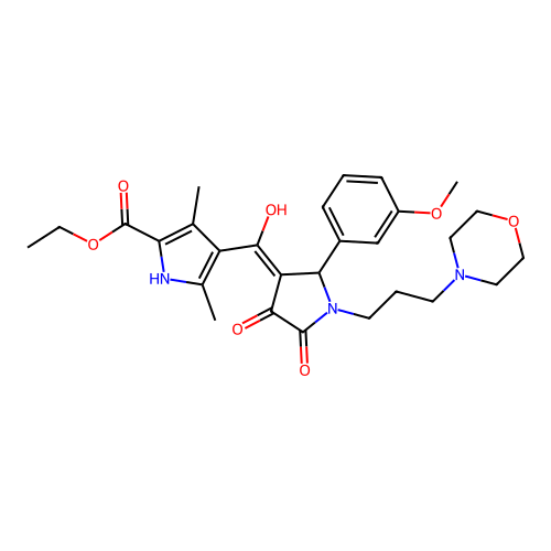 ethyl 4-(4-hydroxy-2-(3-methoxyphenyl)-1-(3-morpholinopropyl)-5-oxo-2,5-dihydro-1H-pyrrole-3-carbonyl)-3,5-dimethyl-1H-pyrrole-2-carboxylate structure