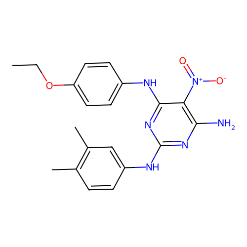 N~2~-(3,4-dimethylphenyl)-N~4~-(4-ethoxyphenyl)-5-nitropyrimidine-2,4,6-triamine structure