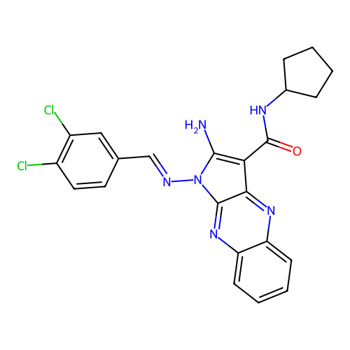 C23H20Cl2N6O structure