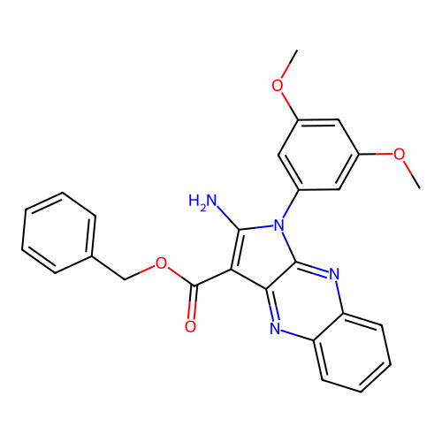 benzyl 2-amino-1-(3,5-dimethoxyphenyl)-1H-pyrrolo[2,3-b]quinoxaline-3-carboxylate structure
