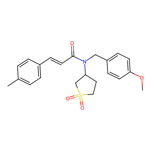 (2E)-N-(1,1-dioxidotetrahydrothiophen-3-yl)-N-(4-methoxybenzyl)-3-(4-methylphenyl)prop-2-enamide structure