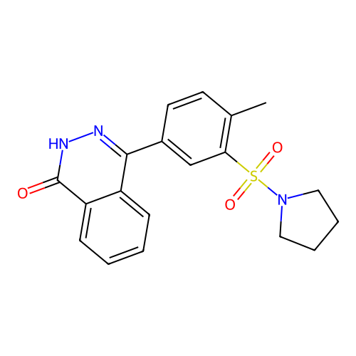 4-(4-methyl-3-(pyrrolidin-1-ylsulfonyl)phenyl)phthalazin-1(2H)-one structure