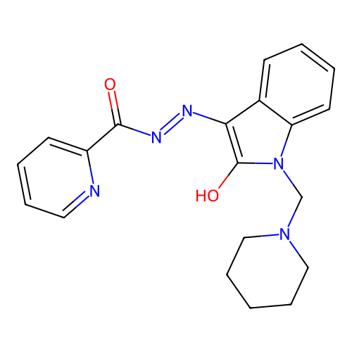 (Z)-N'-(2-oxo-1-(piperidin-1-ylmethyl)indolin-3-ylidene)picolinohydrazide structure