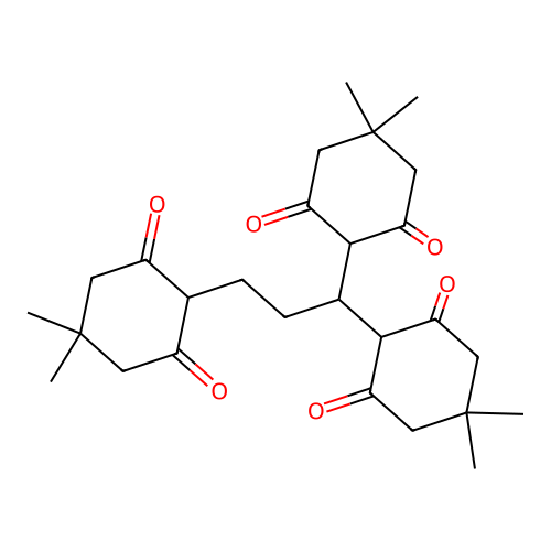 2,2',2''-Propane-1,1,3-triyltris(5,5-dimethylcyclohexane-1,3-dione) structure