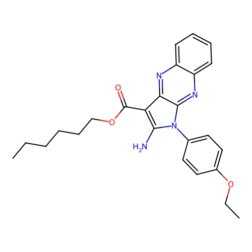 hexyl 2-amino-1-(4-ethoxyphenyl)-1H-pyrrolo[2,3-b]quinoxaline-3-carboxylate structure