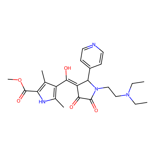 methyl 4-({1-[2-(diethylamino)ethyl]-4-hydroxy-5-oxo-2-(4-pyridyl)(3-pyrrolin- 3-yl)}carbonyl)-3,5-dimethylpyrrole-2-carboxylate structure