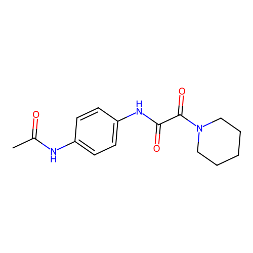 N-[4-(acetylamino)phenyl]-2-oxo-2-(piperidin-1-yl)acetamide structure