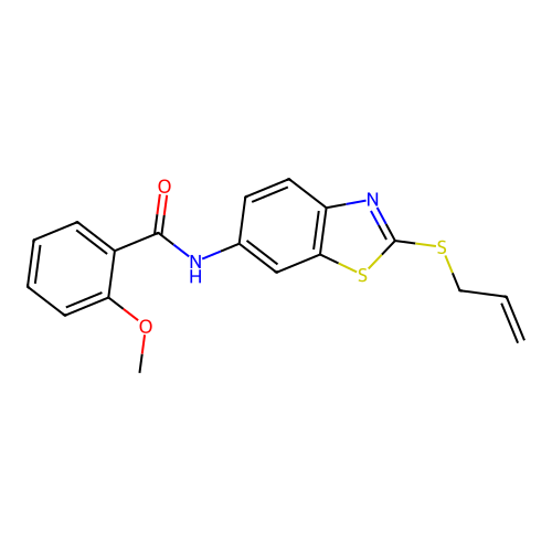 2-methoxy-N-[2-(prop-2-en-1-ylsulfanyl)-1,3-benzothiazol-6-yl]benzamide structure