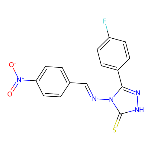 5-(4-Fluorophenyl)-4-((4-nitrobenzylidene)amino)-4H-1,2,4-triazole-3-thiol structure