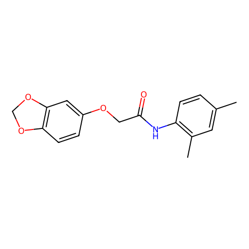 2-(1,3-benzodioxol-5-yloxy)-N-(2,4-dimethylphenyl)acetamide structure