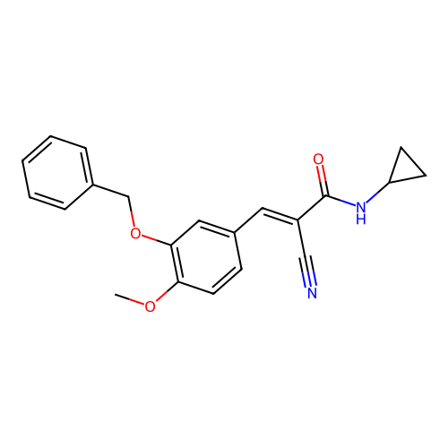 (E)-2-cyano-N-cyclopropyl-3-(4-methoxy-3-phenylmethoxyphenyl)prop-2-enamide structure