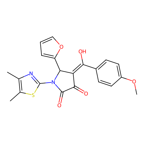 1-(4,5-dimethylthiazol-2-yl)-5-(furan-2-yl)-3-hydroxy-4-(4-methoxybenzoyl)-1H-pyrrol-2(5H)-one structure