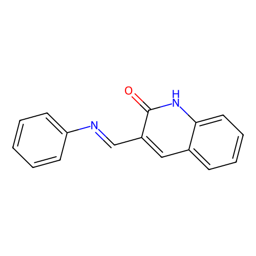 (E)-3-((phenylimino)methyl)quinolin-2-ol structure