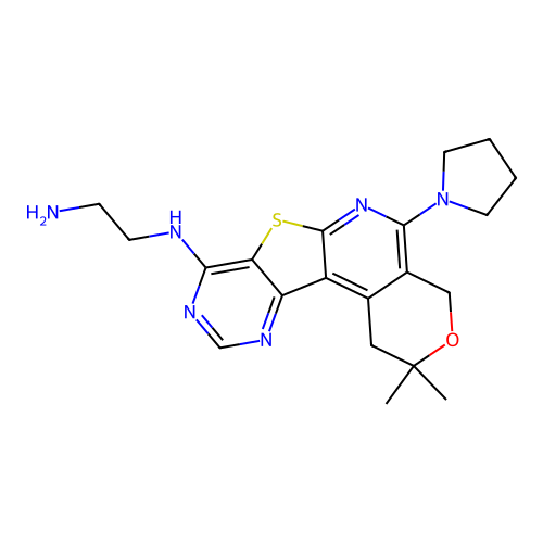 N*1*-(2,2-Dimethyl-5-pyrrolidin-1-yl-1,4-dihydro-2H-3-oxa-7-thia-6,9,11-triaza-benzo[c]fluoren-8-yl)-eth ane-1,2-diamine structure