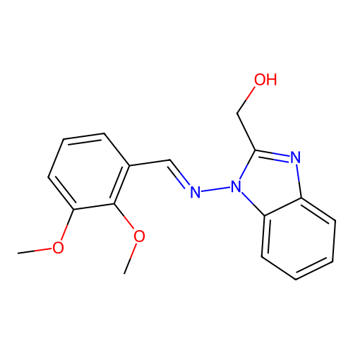 [1-[(E)-(2,3-dimethoxyphenyl)methylideneamino]benzimidazol-2-yl]methanol structure