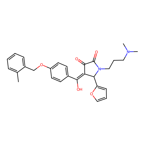 (4E)-1-[3-(dimethylamino)propyl]-5-(furan-2-yl)-4-[hydroxy-[4-[(2-methylphenyl)methoxy]phenyl]methylidene]pyrrolidine-2,3-dione structure