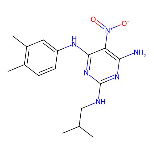 N~4~-(3,4-dimethylphenyl)-N~2~-(2-methylpropyl)-5-nitropyrimidine-2,4,6-triamine structure