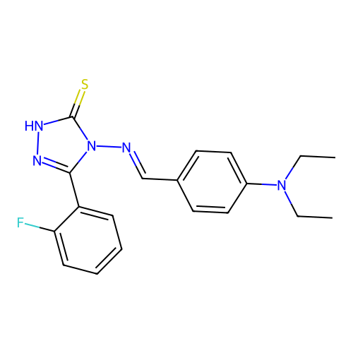 4-((4-(Diethylamino)benzylidene)amino)-5-(2-F-phenyl)-4H-1,2,4-triazole-3-thiol structure