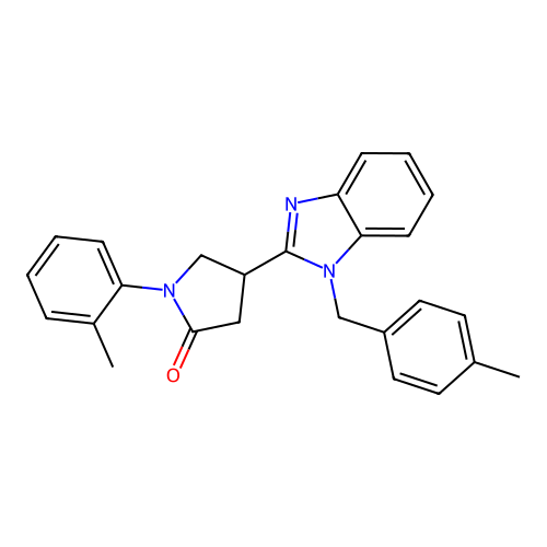 4-[1-(4-methylbenzyl)-1H-benzimidazol-2-yl]-1-(2-methylphenyl)pyrrolidin-2-one structure