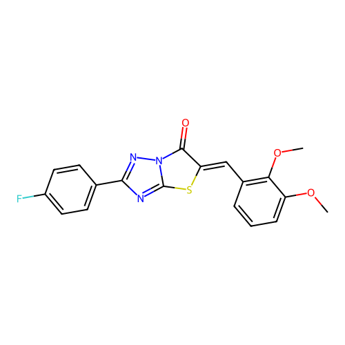 (Z)-5-(2,3-dimethoxybenzylidene)-2-(4-fluorophenyl)thiazolo[3,2-b][1,2,4]triazol-6(5H)-one structure