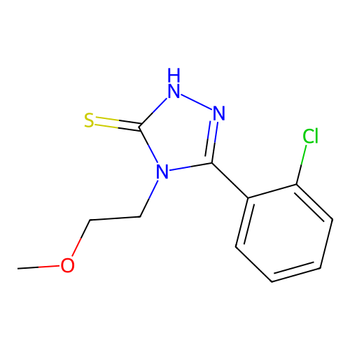 5-(2-chlorophenyl)-4-(2-methoxyethyl)-4H-1,2,4-triazole-3-thiol structure