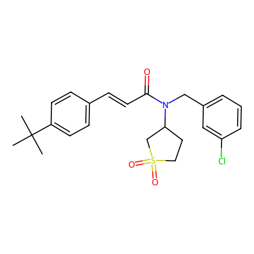 (2E)-3-(4-tert-butylphenyl)-N-(3-chlorobenzyl)-N-(1,1-dioxidotetrahydrothiophen-3-yl)prop-2-enamide structure
