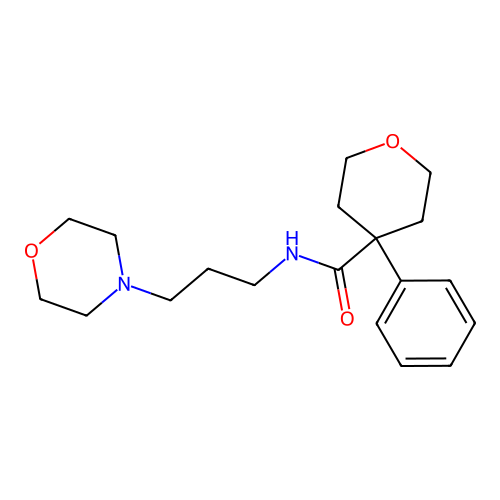 N-[3-(morpholin-4-yl)propyl]-4-phenyltetrahydro-2H-pyran-4-carboxamide structure