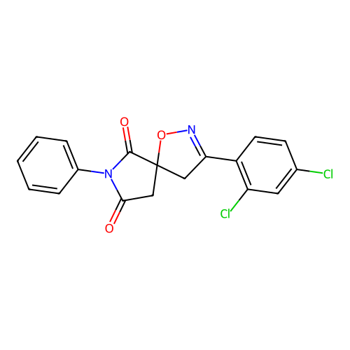 3-(2,4-Dichlorophenyl)-7-phenyl-1-oxa-2,7-diazaspiro[4.4]non-2-ene-6,8-dione structure