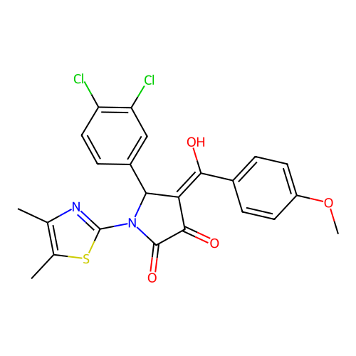(4E)-5-(3,4-dichlorophenyl)-1-(4,5-dimethyl-1,3-thiazol-2-yl)-4-[hydroxy(4-methoxyphenyl)methylidene]pyrrolidine-2,3-dione structure
