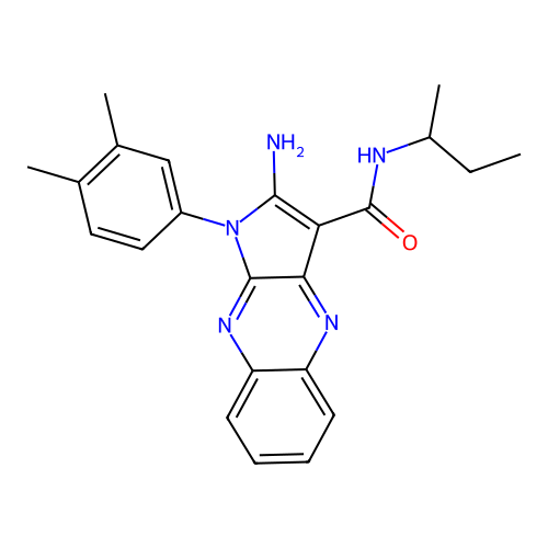2-amino-N-(butan-2-yl)-1-(3,4-dimethylphenyl)-1H-pyrrolo[2,3-b]quinoxaline-3-carboxamide structure