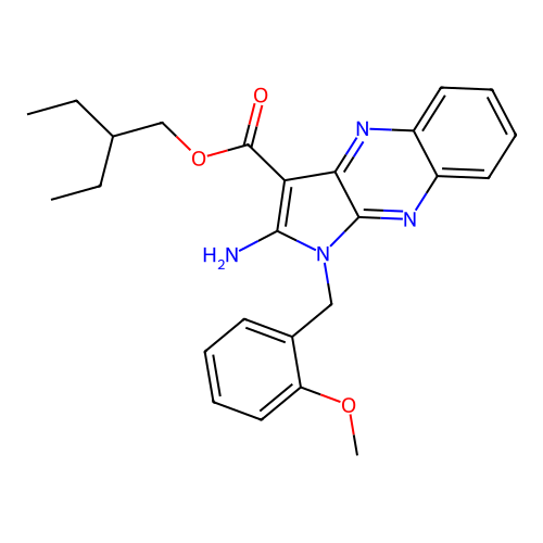 2-ethylbutyl 2-amino-1-(2-methoxybenzyl)-1H-pyrrolo[2,3-b]quinoxaline-3-carboxylate structure