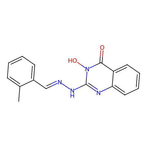 3-hydroxy-2-[(2E)-2-(2-methylbenzylidene)hydrazinyl]quinazolin-4(3H)-one structure