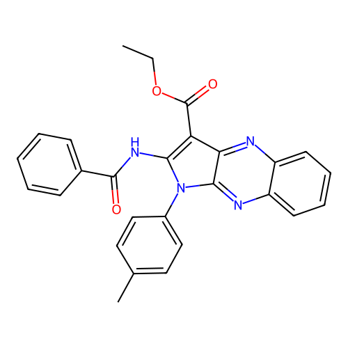 ethyl 2-benzamido-1-(p-tolyl)-1H-pyrrolo[2,3-b]quinoxaline-3-carboxylate structure