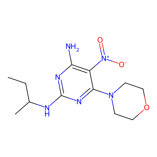 (4-Amino-6-morpholin-4-yl-5-nitropyrimidin-2-yl)(methylpropyl)amine structure