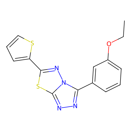 3-(3-Ethoxyphenyl)-6-(thiophen-2-yl)-[1,2,4]triazolo[3,4-b][1,3,4]thiadiazole structure