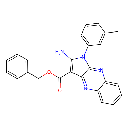 benzyl 2-amino-1-(3-methylphenyl)-1H-pyrrolo[2,3-b]quinoxaline-3-carboxylate structure
