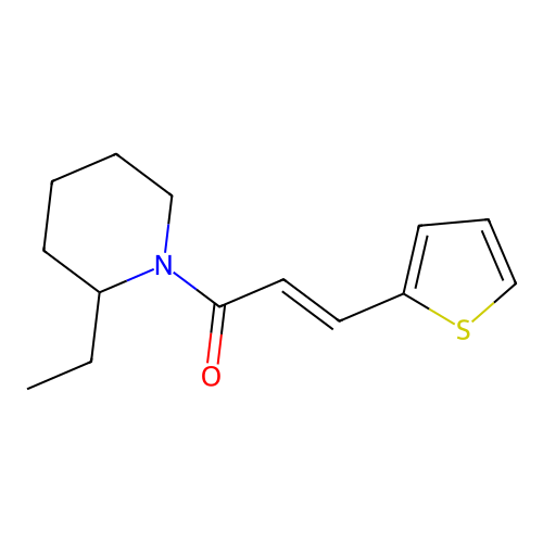 1-(2-Ethylpiperidin-1-yl)-3-thiophen-2-ylprop-2-en-1-one structure