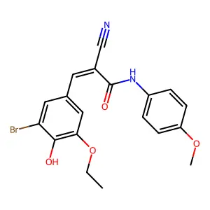 3-(3-bromo-5-ethoxy-4-hydroxyphenyl)-2-cyano-N-(4-methoxyphenyl)acrylamide structure