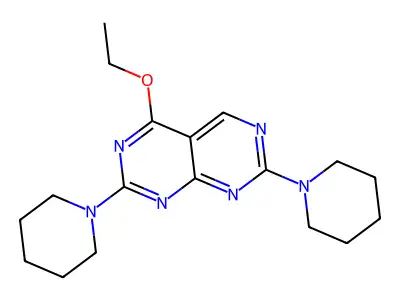 4-Ethoxy-2,7-di(piperidin-1-yl)pyrimido[4,5-d]pyrimidine structure