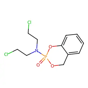 N,N-bis(2-chloroethyl)-2-oxo-4H-1,3,2lambda5-benzodioxaphosphinin-2-amine structure
