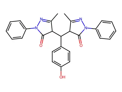 3H-Pyrazol-3-one, 4,4'-[(4-hydroxyphenyl)methylene]bis[2,4-d structure