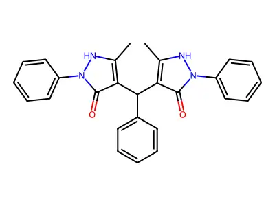 4,4'-(Phenylmethylene)bis(3-methyl-1-phenyl-1h-pyrazol-5-ol) structure