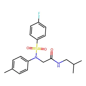 2-(N-(4-fluorophenyl)sulfonyl-4-methylanilino)-N-(2-methylpropyl)acetamide structure