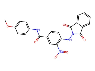 4-[(1,3-dioxoisoindol-2-yl)amino]-N-(4-methoxyphenyl)-3-nitrobenzamide structure