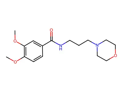 3,4-dimethoxy-N-(3-morpholin-4-ylpropyl)benzamide structure
