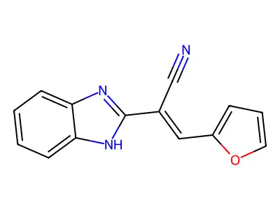 2-(1H-benzimidazol-2-yl)-3-(2-furanyl)-2-propenenitrile structure